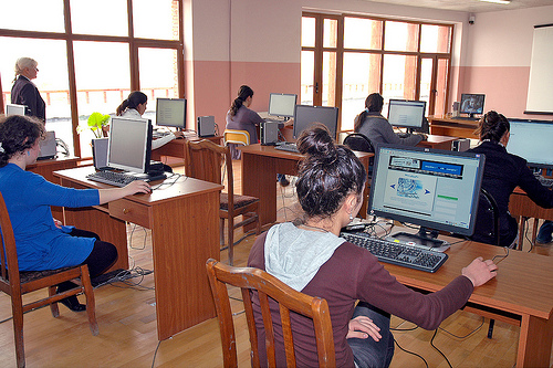 The computer lab at the Jugaani village school