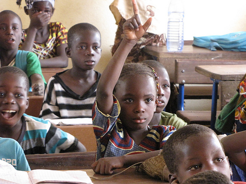 Mali: Girl Raises Her Hand to Participate in Class